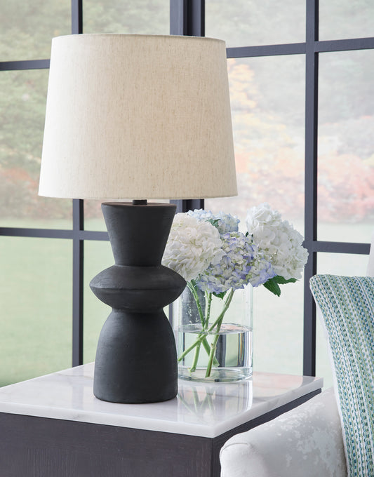 Scarbot Black Paper Table Lamp with Bold Angular Base