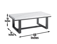 Mesa de cóctel con cubierta de mármol blanco Lucca 