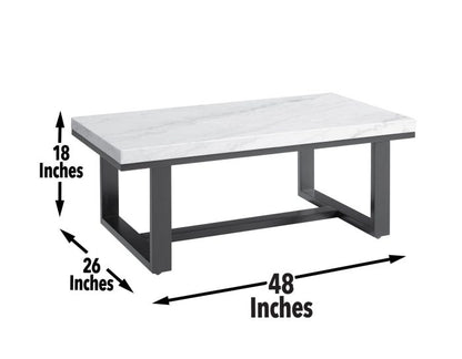 Mesa de cóctel con cubierta de mármol blanco Lucca 