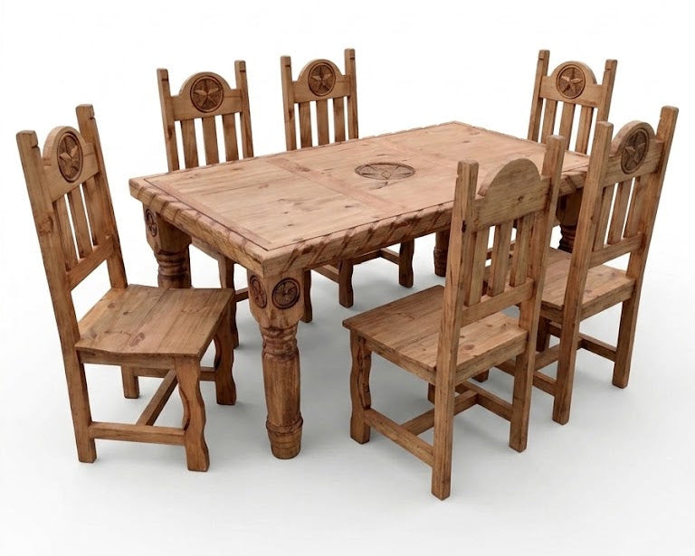 7PC Dining Set with Rope & Star