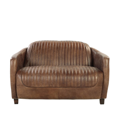Brancaster Top Grain Leather Upholstered Loveseat