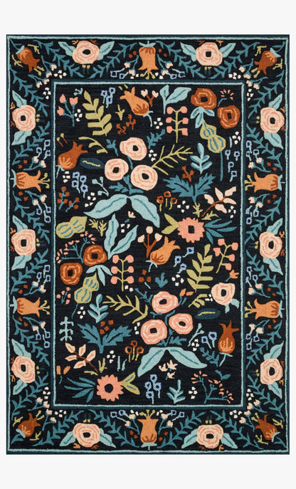 Rifle Paper Co. x Loloi Les Fleurs LES-01 Negro