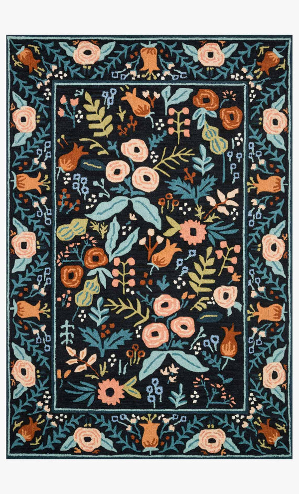 Rifle Paper Co. x Loloi Les Fleurs LES-01 Negro