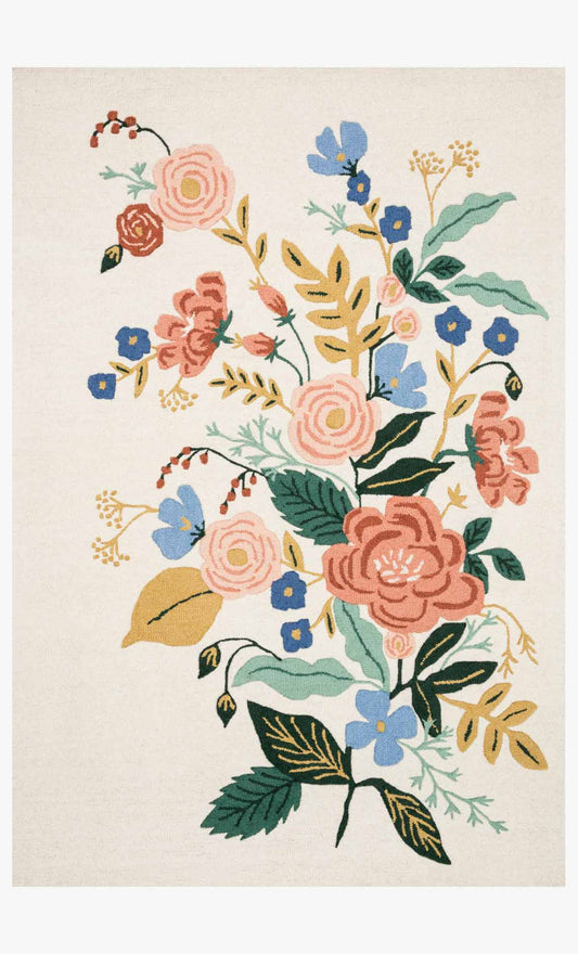 Rifle Paper Co. x Loloi Les Fleurs LES-04 Ivory / Multi