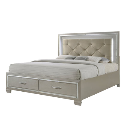 PLATINUM QUEEN PLATFORM STORAGE 4PC BEDROOM SET