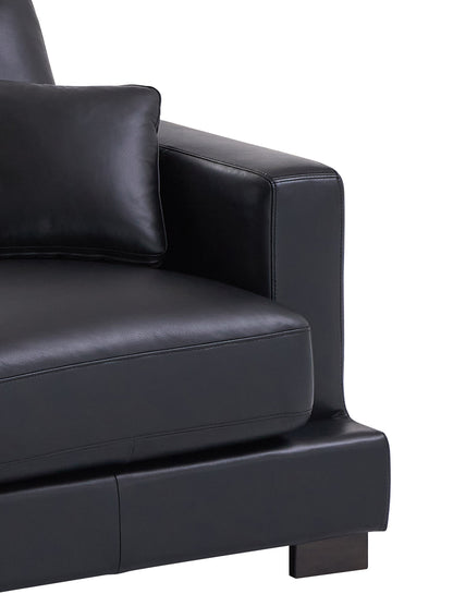 Geralyn 101"L Top Grain Leather Sectional Sofa with 2 Pillows