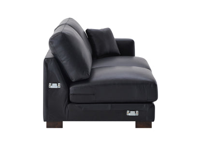 Geralyn 101"L Top Grain Leather Sectional Sofa with 2 Pillows