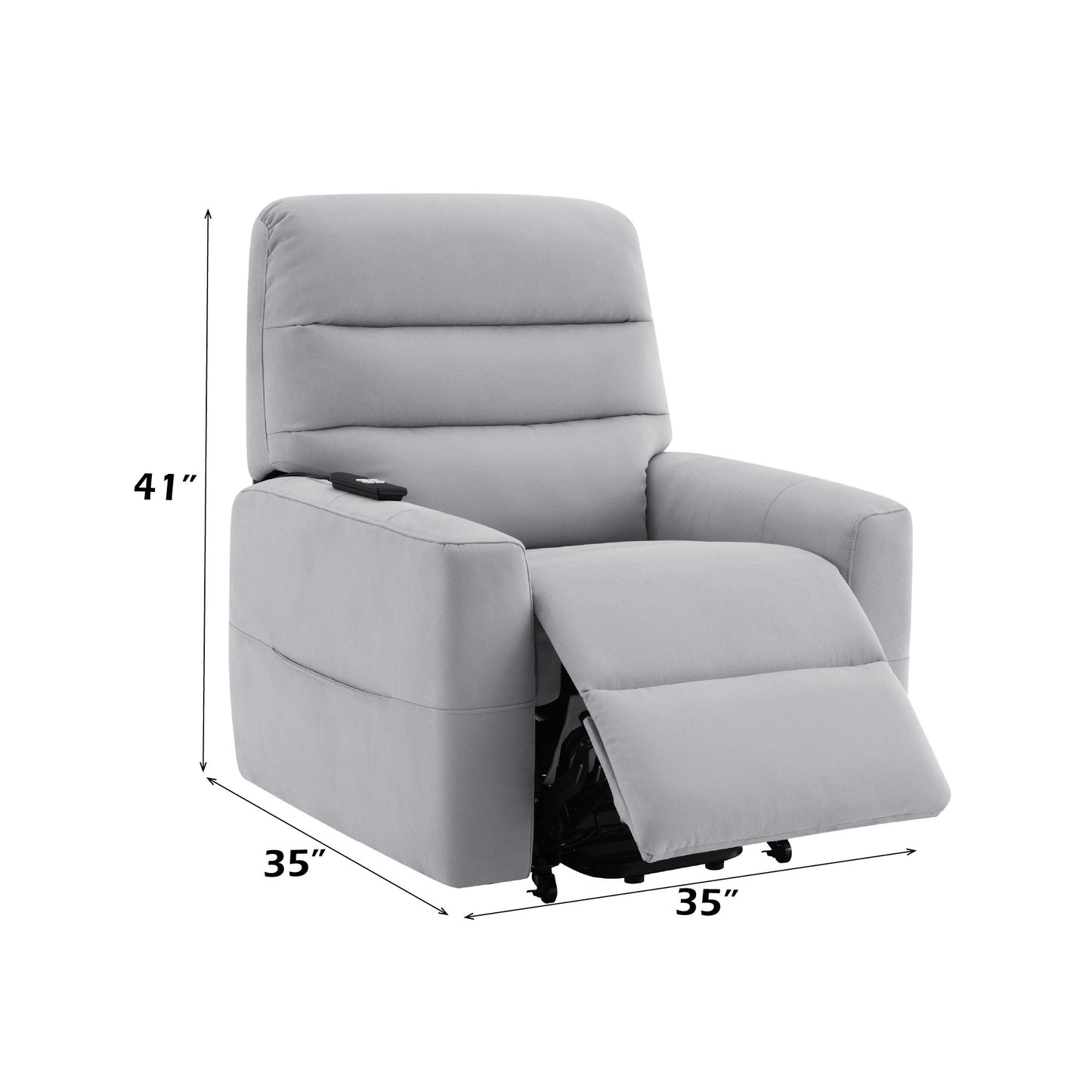 Freddie Leather Aire Upholstered Power Motion Recliner with Lift and Lay Flat Mechanism