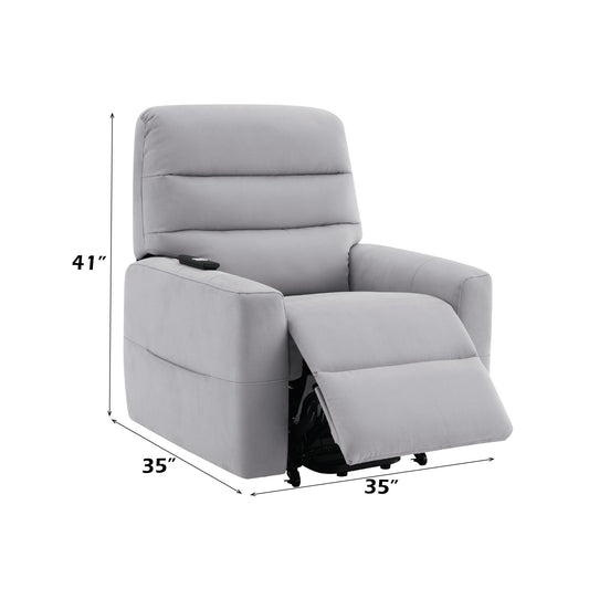 Freddie Leather Aire Upholstered Power Motion Recliner with Lift and Lay Flat Mechanism