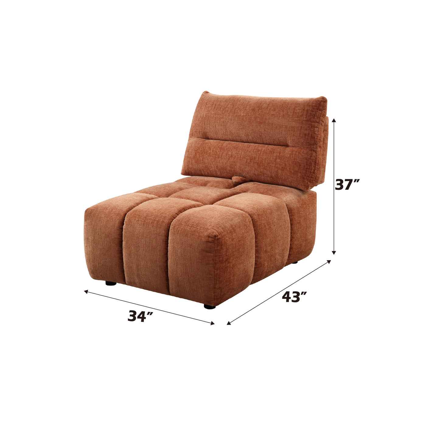 Loanna 34"L Tapizado Modular - Silla sin brazos