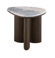 Hanale Triangle End Table with Natural Marble Top