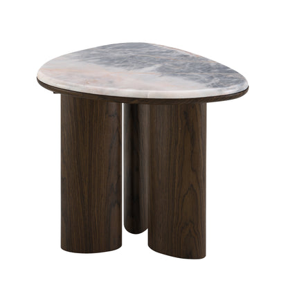 Hanale Triangle End Table with Natural Marble Top