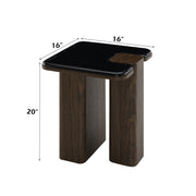 Dana Square End Table with Natural Marble Top