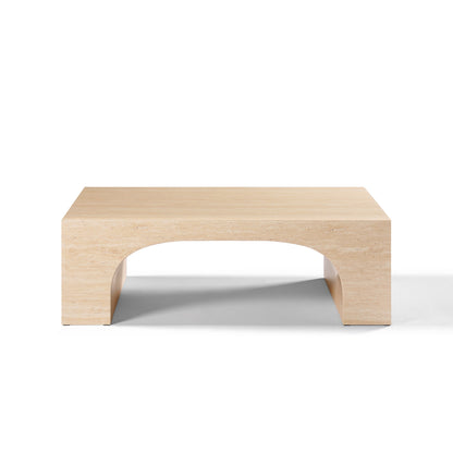 Inca Rectangular Coffee Table with Travertine Stone Top