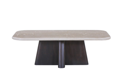 Jacory Rectangular Coffee Table with Bottocino Marble Top