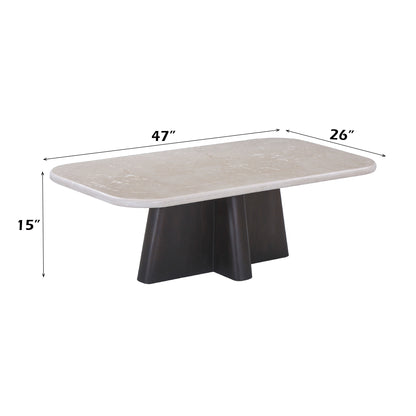 Jacory Rectangular Coffee Table with Bottocino Marble Top