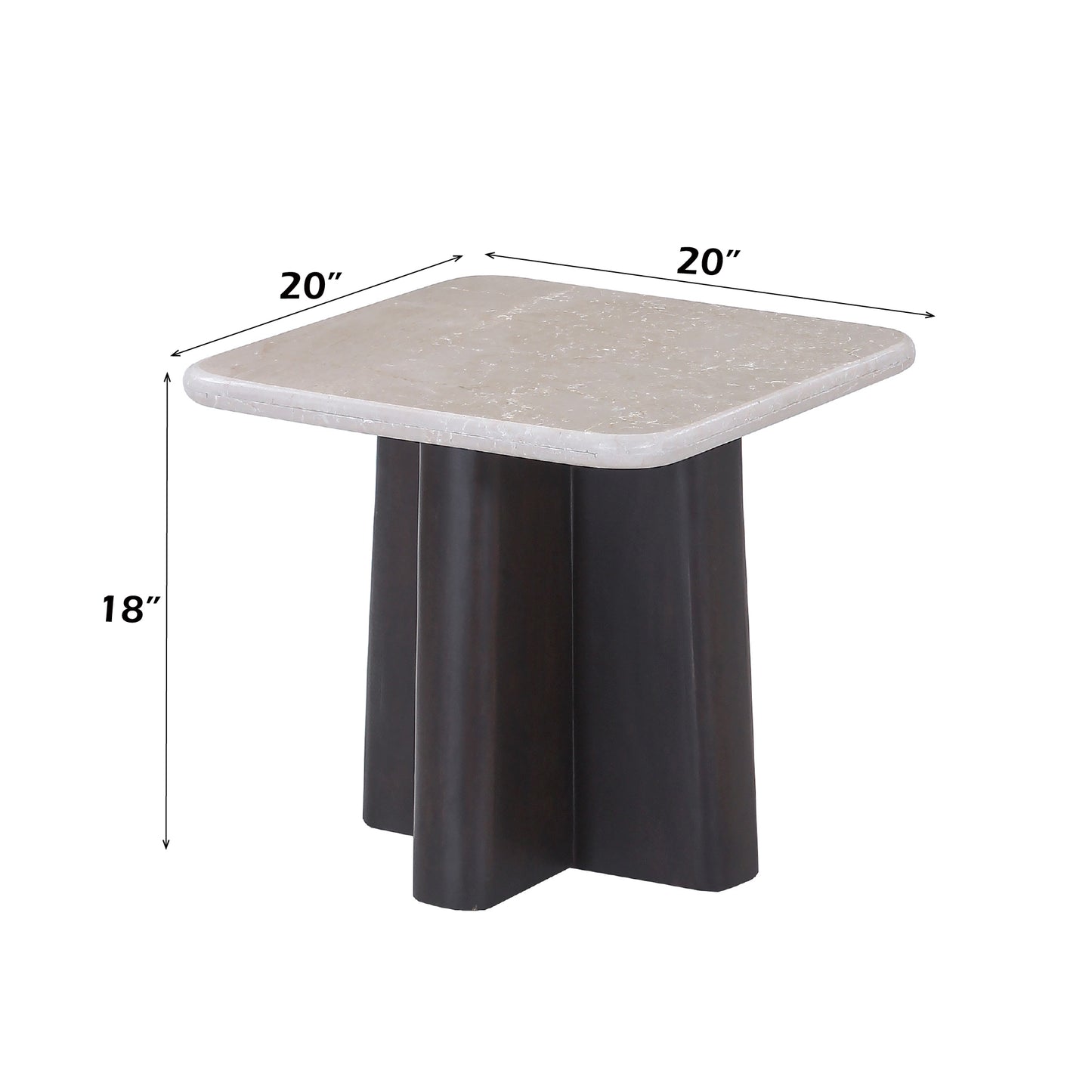 Jacory Square End Table with Bottocino Marble Top