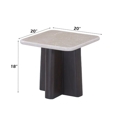 Jacory Square End Table with Bottocino Marble Top