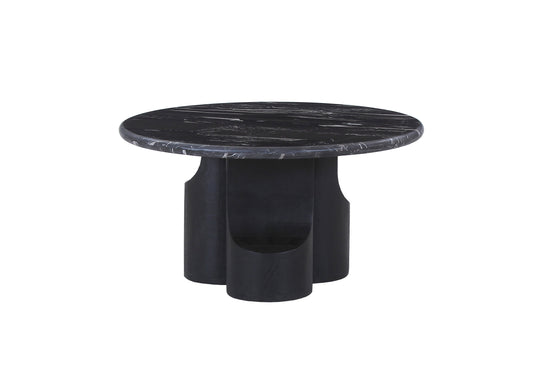 Kinton Round Coffee Table with Natural Marble Top