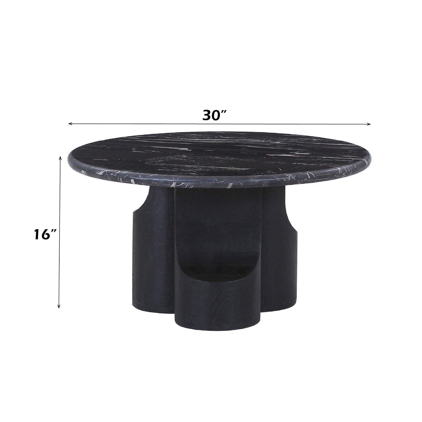 Kinton Round Coffee Table with Natural Marble Top