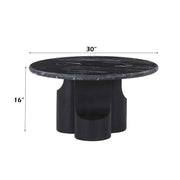 Kinton Round Coffee Table with Natural Marble Top