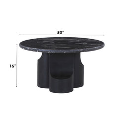 Kinton Round Coffee Table with Natural Marble Top