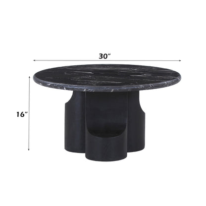 Kinton Round Coffee Table with Natural Marble Top