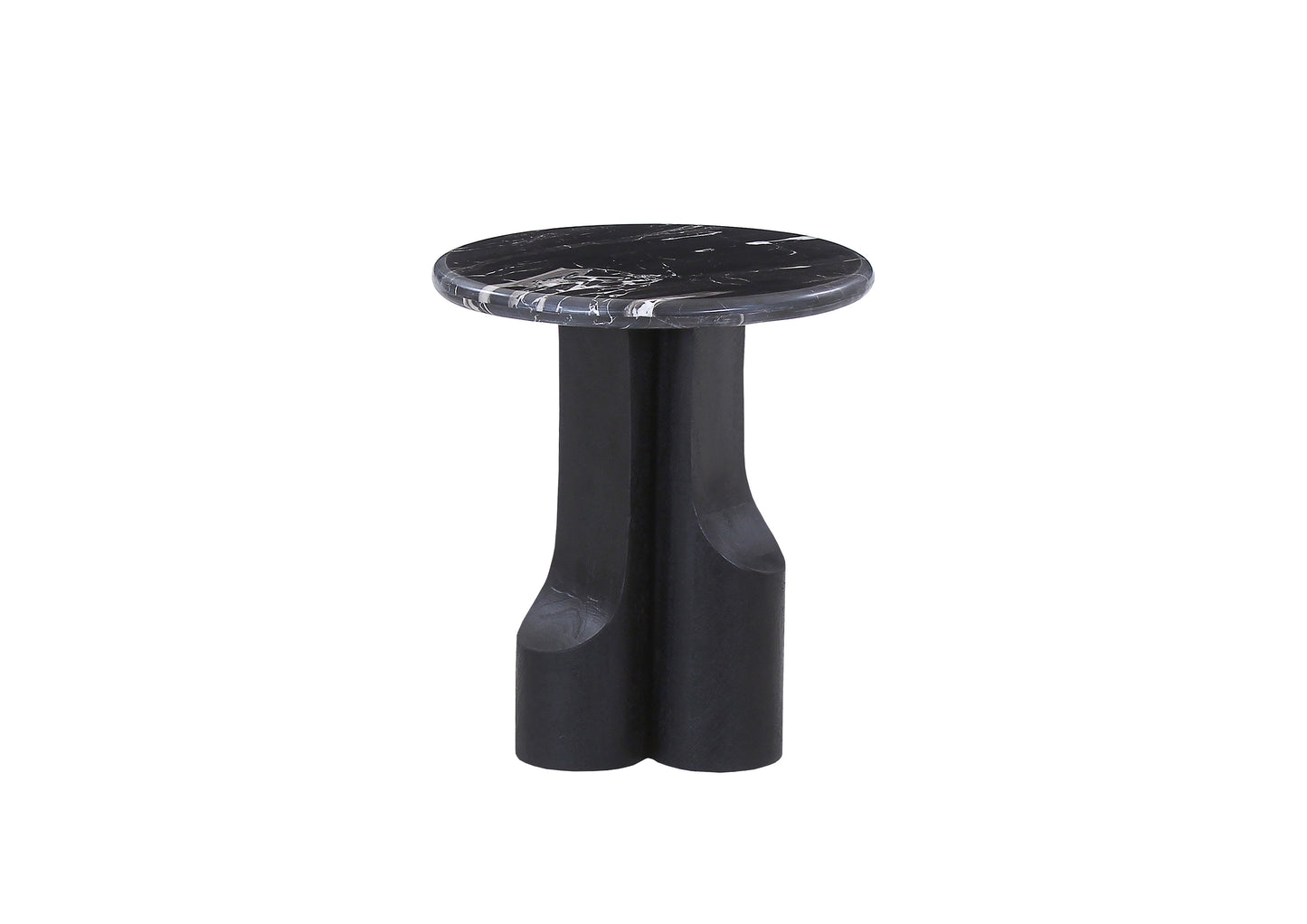 Kinton Round End Table with Natural Marble Top
