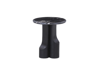 Kinton Round End Table with Natural Marble Top