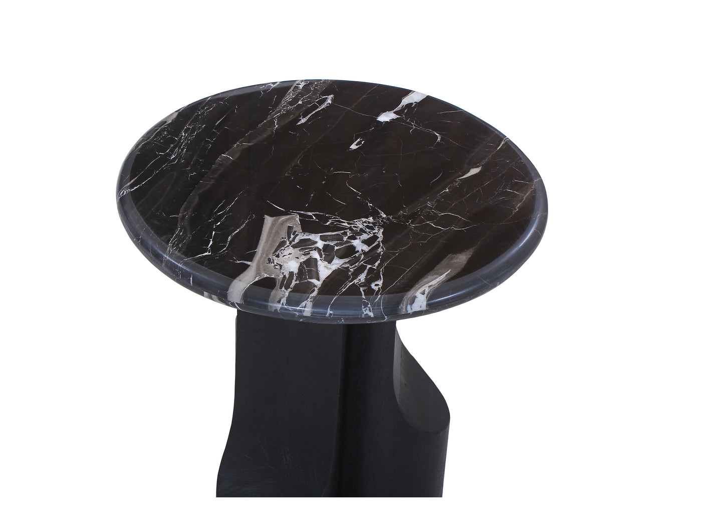 Kinton Round End Table with Natural Marble Top