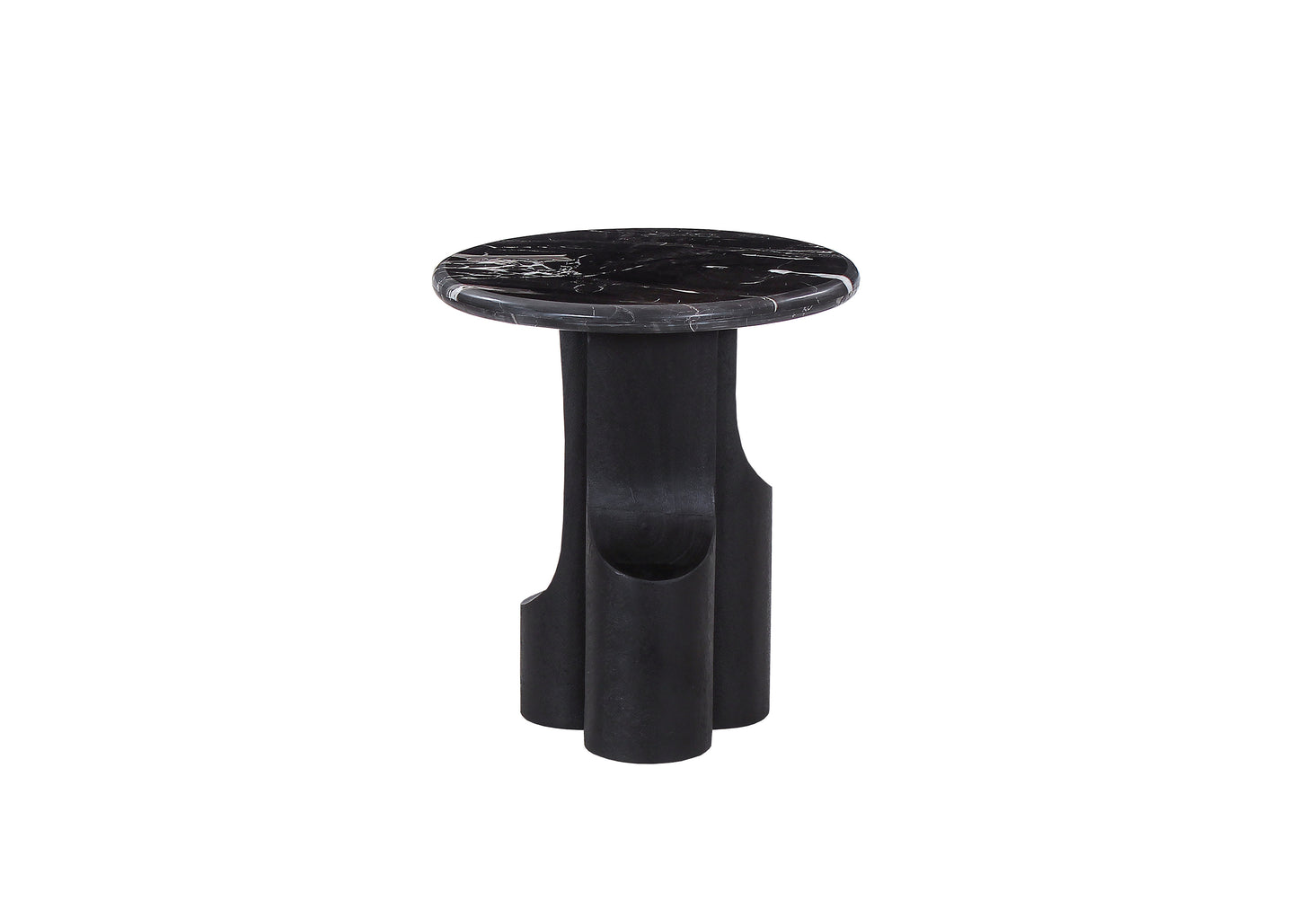 Kinton Round End Table with Natural Marble Top