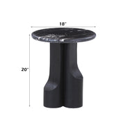 Kinton Round End Table with Natural Marble Top
