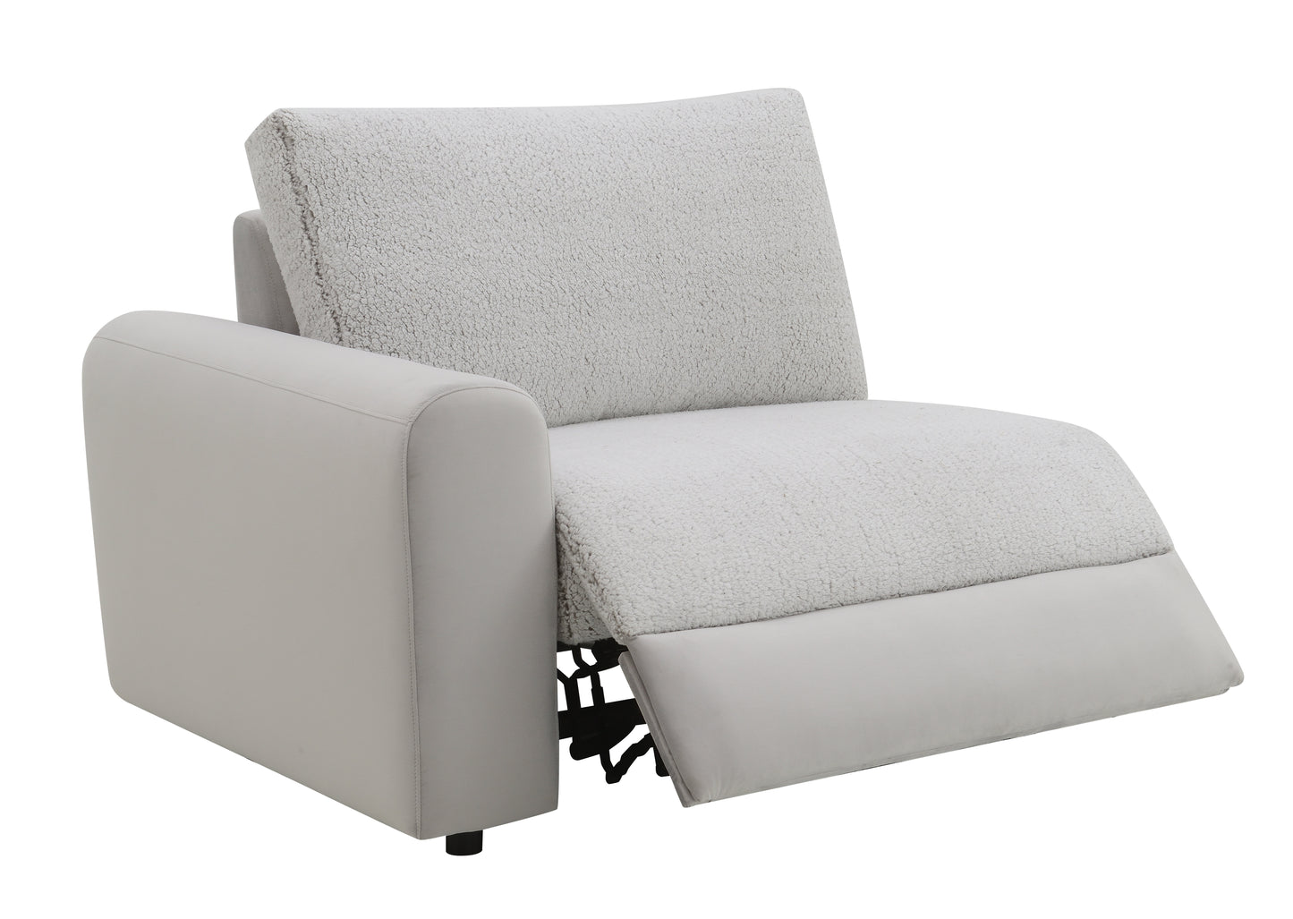 Tarrance Sherpa and Velvet Upholstered Modular LF Power Recliner with USB Port
