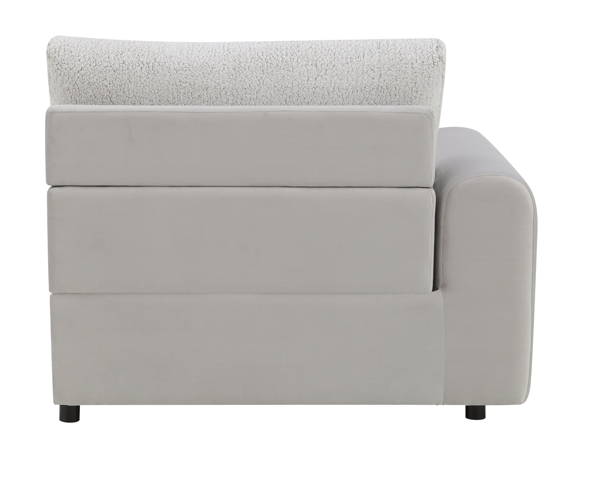 Tarrance Sherpa and Velvet Upholstered Modular LF Power Recliner with USB Port