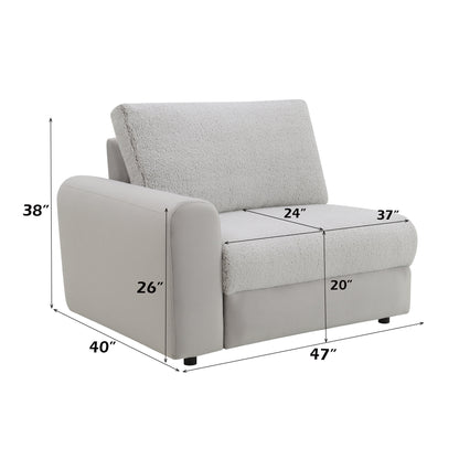 Tarrance Sherpa and Velvet Upholstered Modular LF Power Recliner with USB Port