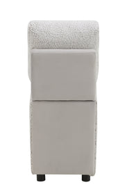 Tarrance Sherpa and Velvet Upholstered Modular Console with Storage, Wireless Charging and USB Port