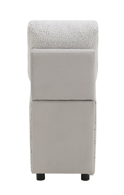 Tarrance Sherpa and Velvet Upholstered Modular Console with Storage, Wireless Charging and USB Port