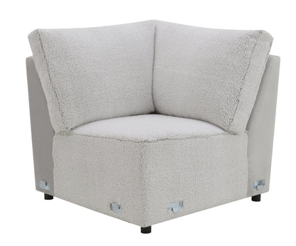 Tarrance Sherpa and Velvet Upholstered Modular Wedge