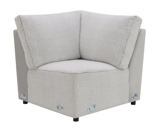 Tarrance Sherpa and Velvet Upholstered Modular Wedge