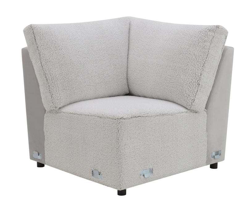 Tarrance Sherpa and Velvet Upholstered Modular Wedge