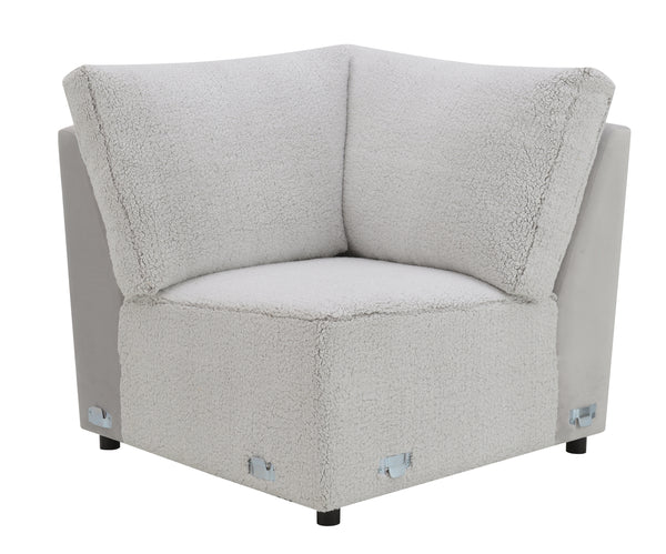 Tarrance Sherpa and Velvet Upholstered Modular Wedge