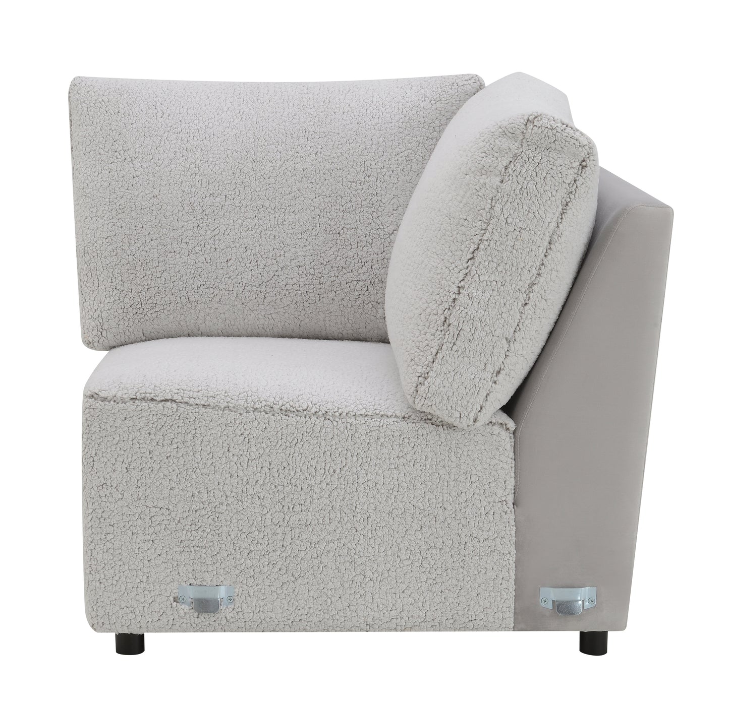 Tarrance Sherpa and Velvet Upholstered Modular Wedge