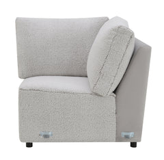 Tarrance Sherpa and Velvet Upholstered Modular Wedge