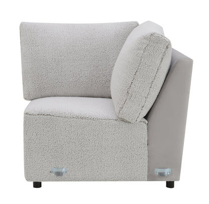 Tarrance Sherpa and Velvet Upholstered Modular Wedge