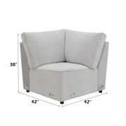 Tarrance Sherpa and Velvet Upholstered Modular Wedge