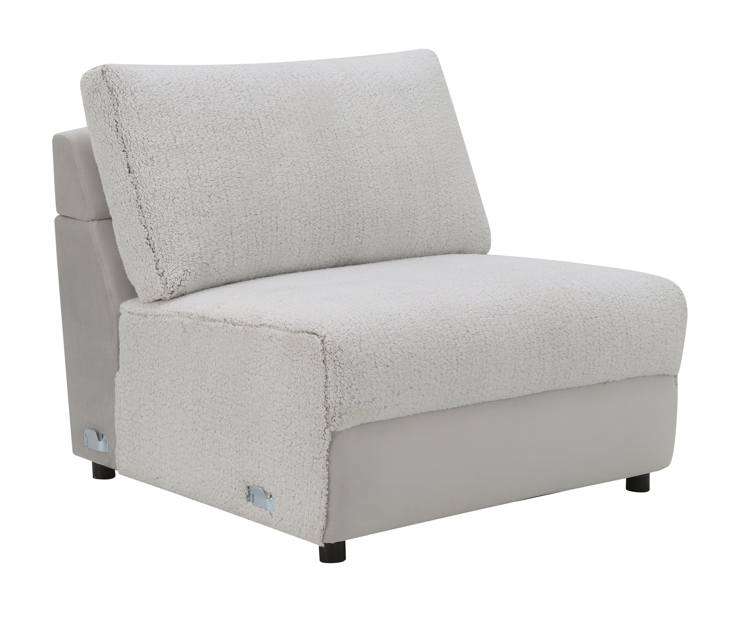 Tarrance Sherpa and Velvet Upholstered Modular Armless Chair