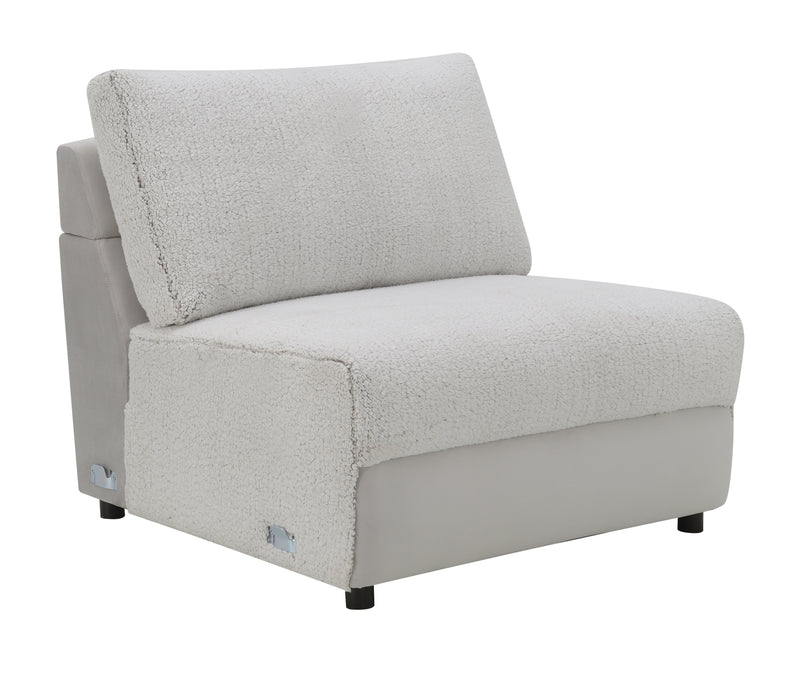Tarrance Sherpa and Velvet Upholstered Modular Armless Chair