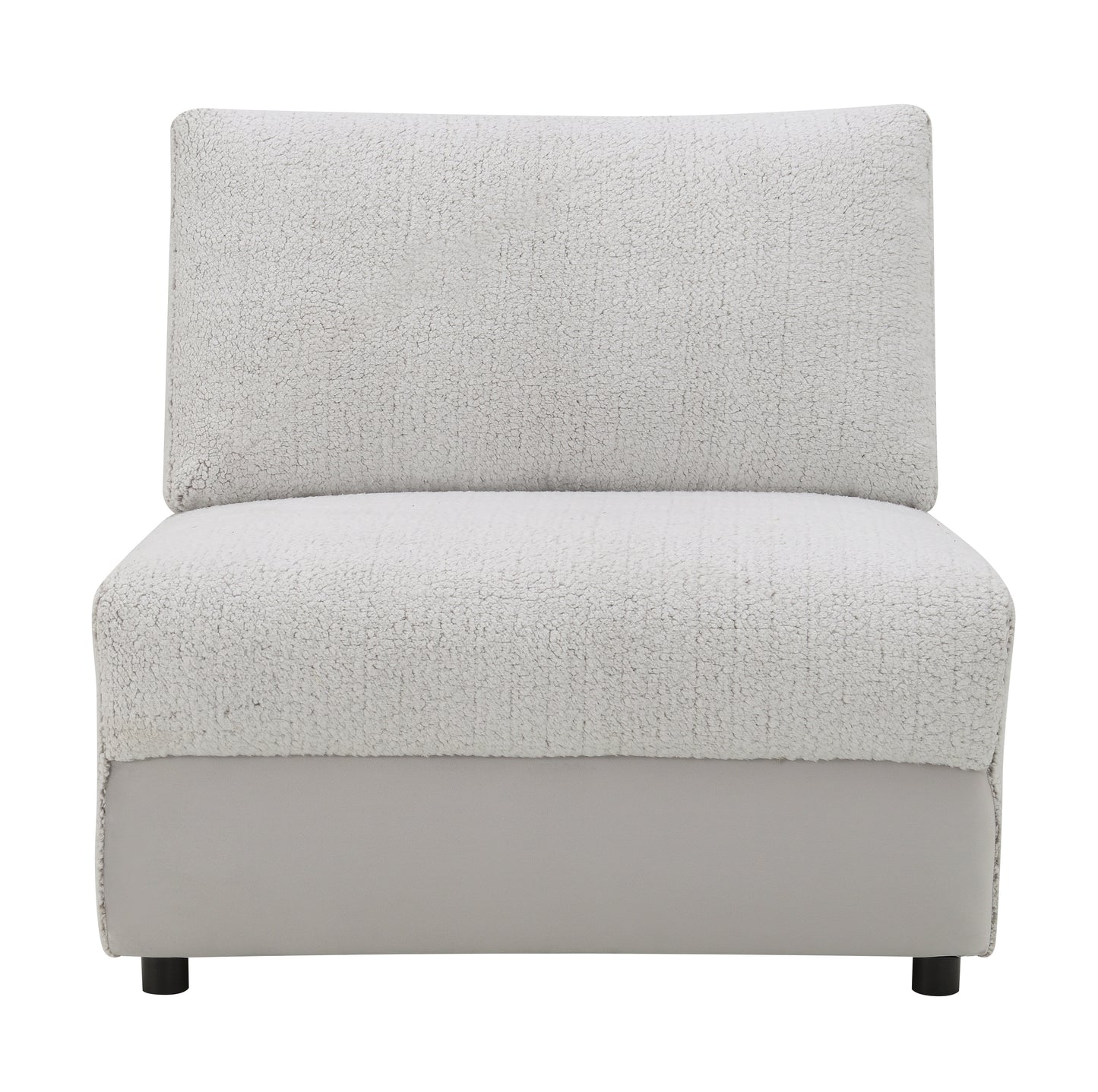 Tarrance Sherpa and Velvet Upholstered Modular Armless Chair