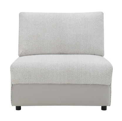 Tarrance Sherpa and Velvet Upholstered Modular Armless Chair