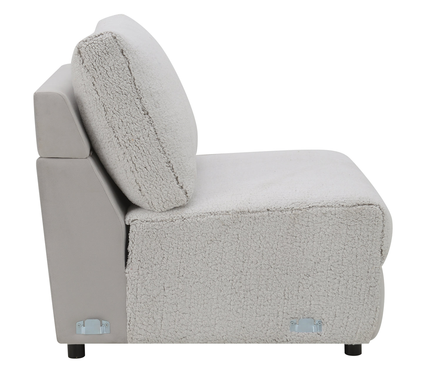 Tarrance Sherpa and Velvet Upholstered Modular Armless Chair